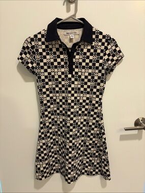 Urban Outfitters Black & Cream Checker Polo Shift Dress